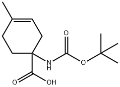 3-Cyclohexene-1-carboxylicacid,1-[[(1,1-dimethylethoxy)carbonyl]amino]-4-methyl-(9CI) 化学構造式