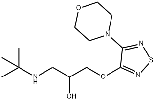 1-(tert-butylamino)-3-[[4-(morpholin-4-yl)-1,2,5-thiadiazol-3-yl]oxy]propan-2-ol  Struktur