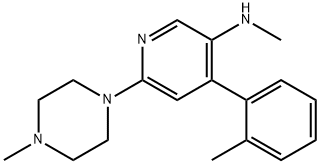 3-PYRIDINAMINE, N-METHYL-4-(2-METHYLPHENYL)-6-(4-METHYL-1-PIPERAZINYL)-|N-甲基-4-(2-甲基苯基)-6-(4-甲基-1-哌嗪基)-3-吡啶胺