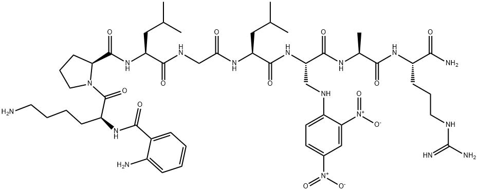 ABZ-LYS-PRO-LEU-GLY-LEU-DAP(DNP)-ALA-ARG-NH2, 290362-09-3, 结构式