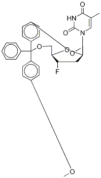3’-Deoxy-3’-fluoro-5’-O-(4,4’-dimethoxytrityl)thymidine 结构式