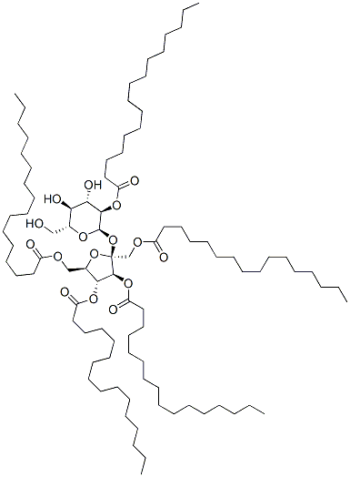 β-D-フルクトフラノシルα-D-グルコピラノシド/ヘキサデカン酸,(1:5) 化学構造式