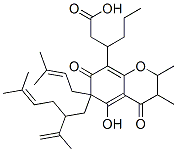 3-[6,7-Dihydro-2,3-dimethyl-4,7-dioxo-5-hydroxy-6-(2-isopropenyl-5-methyl-4-hexenyl)-6-(3-methyl-2-butenyl)chroman-8-yl]hexanoic acid Structure