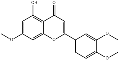 5-ヒドロキシ-3,4,7-トリメトキシフラボン 化学構造式