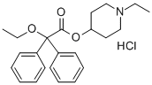 2,2-Diphenyl-2-ethoxyacetic acid (1-ethyl-4-piperidyl) ester hydrochlo ride 化学構造式