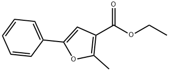 Ethyl-2-methyl-5-phenyl-3-furanecarboxylate Struktur