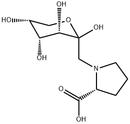 N-(1-デオキシ-D-フルクトース-1-イル)-L-プロリン 化学構造式