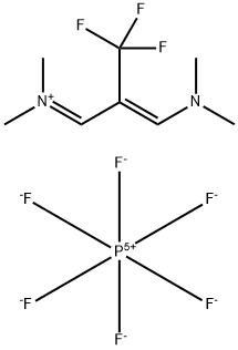 2-(TRIFLUOROMETHYL)-1,3-BIS(DIMETHYLAMINO)TRIMETHINIUM HEXAFLUOROPHOSPHATE 化学構造式