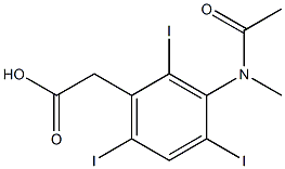 [2,4,6-Triiodo-3-(N-methylacetylamino)phenyl]acetic acid,29193-32-6,结构式
