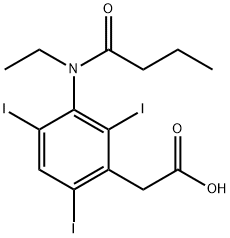 [3-(N-Ethylbutyrylamino)-2,4,6-triiodophenyl]acetic acid,29193-38-2,结构式