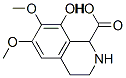 1,2,3,4-Tetrahydro-8-hydroxy-6,7-dimethoxy-1-isoquinolinecarboxylic acid,29193-99-5,结构式
