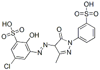 5-クロロ-2-ヒドロキシ-3-[[3-メチル-5-オキソ-1-(3-スルホフェニル)-2-ピラゾリン-4-イル]アゾ]ベンゼンスルホン酸 化学構造式