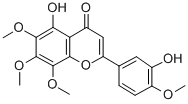 4',6,7,8-テトラメトキシ-3',5-ジヒドロキシフラボン 化学構造式