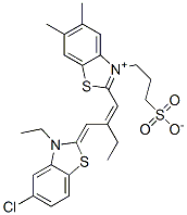 2-[2-[(5-chloro-3-ethyl-3H-benzothiazol-2-ylidene)methyl]but-1-enyl]-5,6-dimethyl-3-(3-sulphonatopropyl)benzothiazolium,29213-78-3,结构式