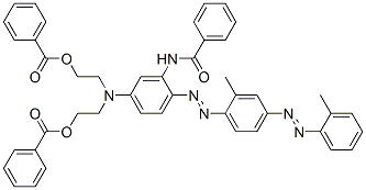N-[5-[Bis[2-(benzoyloxy)ethyl]amino]-2-[[2-methyl-4-[(2-methylphenyl)azo]phenyl]azo]phenyl]benzamide Struktur