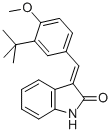 3-(3-TERT-BUTYL-4-METHOXYBENZYLIDENYL)INDOLIN-2-ONE 结构式