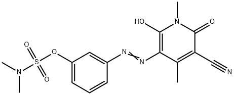 ジメチルアミド硫酸3-[[(5-シアノ-1,6-ジヒドロ-2-ヒドロキシ-1,4-ジメチル-6-オキソピリジン)-3-イル]アゾ]フェニル 化学構造式