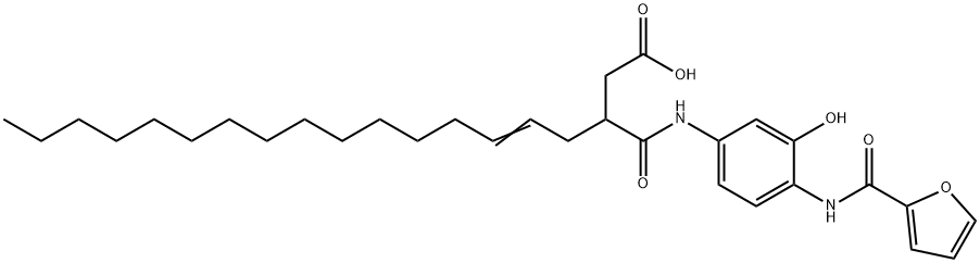 3-[[[4-[(2-furoyl)amino]-3-hydroxyphenyl]amino]carbonyl]nonadec-5-enoic acid Struktur