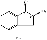 (1R-trans)-2-Amino-2,3-dihydro-1H-inden-1-ol hydrochloride 化学構造式