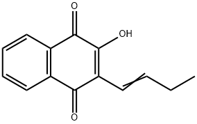 2-(1-Butenyl)-3-hydroxy-1,4-naphthoquinone,29366-43-6,结构式