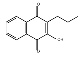 2-ヒドロキシ-3-プロピル-1,4-ナフタレンジオン 化学構造式