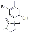 4-ブロモ-2-[(1R,3S)-1,3-ジメチル-2-メチレンシクロペンチル]-5-メチルフェノール 化学構造式
