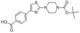 4-[2-(4-tert-Butoxycarbonylpiperazin-1-yl)thiazol-4-yl]benzoic acid|