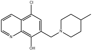 5-Chloro-7-[(4-methylpiperidin-1-yl)methyl]quinolin-8-ol 化学構造式