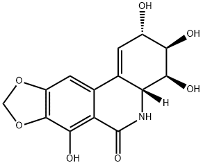 (2S)-3,4,4aβ,5-テトラヒドロ-2α,3β,4β,7-テトラヒドロキシ[1,3]ジオキソロ[4,5-j]フェナントリジン-6(2H)-オン 化学構造式