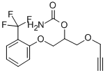 1-(2-プロピニルオキシ)-3-(α,α,α-トリフルオロ-o-トリルオキシ)-2-プロパノールカルバマート 化学構造式
