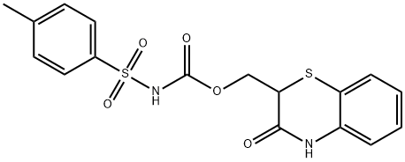(3-oxo-3,4-dihydro-2H-1,4-benzothiazin-2-yl)methyl N-[(4-methylphenyl)sulfonyl]carbamate 化学構造式