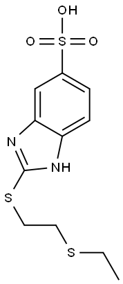 2-[[2-(エチルチオ)エチル]チオ]-1H-ベンゾイミダゾール-5-スルホン酸 化学構造式
