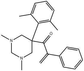 1-[Hexahydro-1,3-dimethyl-5-(2,6-xylyl)pyrimidin-5-yl]-2-phenyl-2-propen-1-one,29549-15-3,结构式