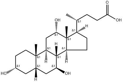 4-[(5S,7S,8S,10S,13R,17R)-3,7,12-trihydroxy-10,13-dimethyl-2,3,4,5,6,7,8,9,11,12,14,15,16,17-tetradecahydro-1H-cyclopenta[a]phenanthren-17-yl]pentanoic acid Struktur