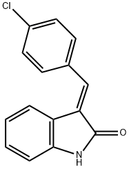 (E)-3-(4-CHLOROBENZYLIDENE)INDOLIN-2-ONE, 29551-52-8, 结构式