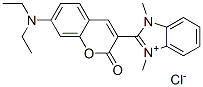 2-[7-(diethylamino)-2-oxo-2H-1-benzopyran-3-yl]-1,3-dimethyl-1H-benzimidazolium chloride