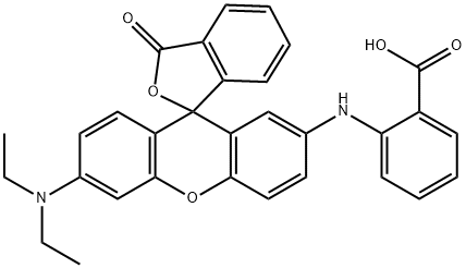 2-[[6'-(Diethylamino)-3-oxospiro[isobenzofuran-1(3H),9'-[9H]xanthen]-2'-yl]amino]benzoic acid,29556-59-0,结构式