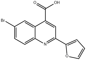 6-溴-2-呋喃-2-基-喹啉-4-羧酸, 296244-19-4, 结构式