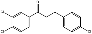 3-(4-クロロフェニル)-3',4'-ジクロロプロピオフェノン 化学構造式