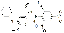N-[2-[(2-cyano-4,6-dinitrophenyl)azo]-5-(cyclohexylamino)-4-methoxyphenyl]acetamide Struktur