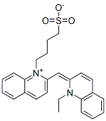 2-[(1-ethyl-2(1H)-quinolylidene)methyl]-1-(4-sulphonatobutyl)quinolinium Struktur