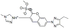 1-[7-(4-ethyl-5-methyl-2H-1,2,3-triazol-2-yl)-2-oxo-2H-1-benzopyran-3-yl]-4-methyl-1H-1,2,4-triazolium methyl sulphate Struktur