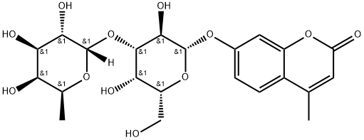 4-Methylumbelliferyl 3-O-(a-L-fucopyranosyl)-b-D-galactopyranoside Struktur