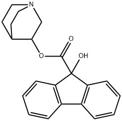9-Hydroxy-9H-fluorene-9-carboxylic acid 1-azabicyclo[2.2.2]octan-3-yl ester Structure