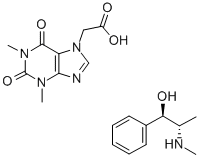 1,2,3,6-tetrahydro-1,3-dimethyl-2,6-dioxo-7H-purine-7-acetic acid, compound with [R-(R,S)]-alpha-[1-(methylamino)ethyl]benzyl alcohol (1:1) Struktur