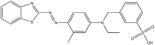 alpha-[[4-(benzothiazol-2-ylazo)-m-tolyl]ethylamino]-m-toluenesulphonic acid Struktur
