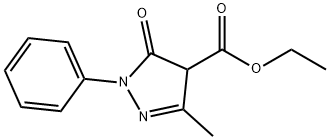3-Methyl-5-oxo-1-phenyl-2-pyrazoline-4-carboxylic acid ethyl ester Structure