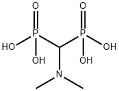 [(ジメチルアミノ)メチレン]ビスホスホン酸 化学構造式
