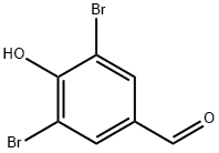 3,5-ジブロモ-4-ヒドロキシベンズアルデヒド 化学構造式