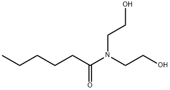 N,N-ビス(2-ヒドロキシエチル)ヘキサンアミド 化学構造式
